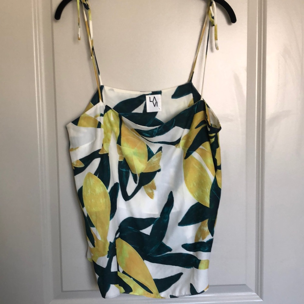 LAVI Adjustable Strap Tank - Yellow and Green